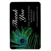 Modern Glitter Feather Boho Chic Bedankt Magneet (Verticaal)