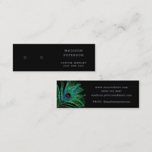 Modern Glitter Feather Jewelry Earring Display Mini Visitekaartje