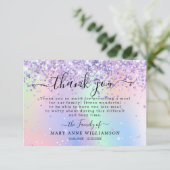 Modern Glitter Funeral Food Hartelijk dank Bedankkaart (Staand voorkant)