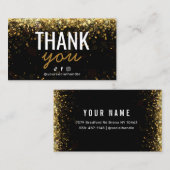 Modern Glitter Gold Hartelijk dank! Visitekaartje (Voorkant / Achterkant)