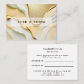 Modern Glitter Gold Marble Salon Kortingskaartje (Voorkant / Achterkant)