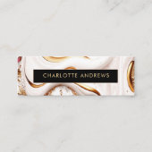 Modern Glitter Gold Marble Salon Mini Visitekaartje (Voorkant)