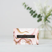 Modern Glitter Gold Marble Salon Visitekaartje (Staand voorkant)