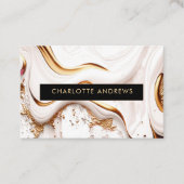 Modern Glitter Gold Marble Salon Visitekaartje (Voorkant)
