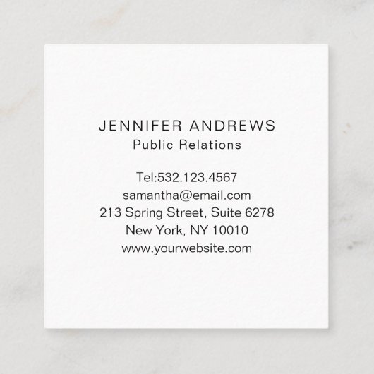 Modern Glitter Gold Schwarz Vierkante Visitekaartje (Achterkant)