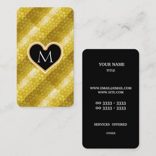 Modern Glitter Gold Visitekaartje (Voorkant / Achterkant)