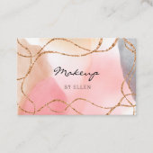 Modern Glitter Gold Watercolor Salon Visitekaartje (Voorkant)