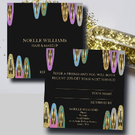 Modern Glitter Hair Clips Klantenreferentie Vierkante Visitekaartje