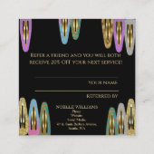 Modern Glitter Hair Clips Klantenreferentie Vierkante Visitekaartje (Achterkant)