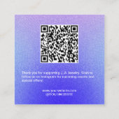 Modern Glitter Handgemaakte Sieraden Ketting Displ Vierkante Visitekaartje (Achterkant)