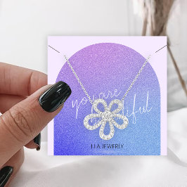 Modern Glitter Handgemaakte Sieraden Ketting Displ Vierkante Visitekaartje