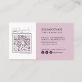 Modern Glitter Holographic Elegant Script Roze Visitekaartje (Achterkant)