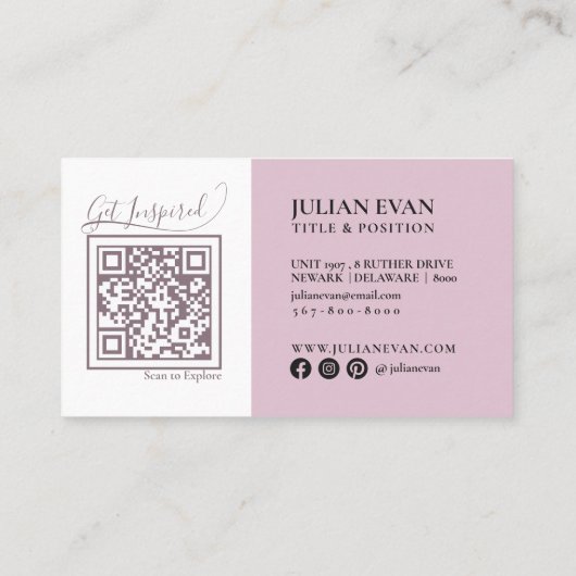 Modern Glitter Holographic Elegant Script Roze Visitekaartje (Achterkant)