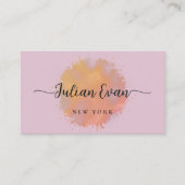 Modern Glitter Holographic Elegant Script Roze Visitekaartje (Voorkant)