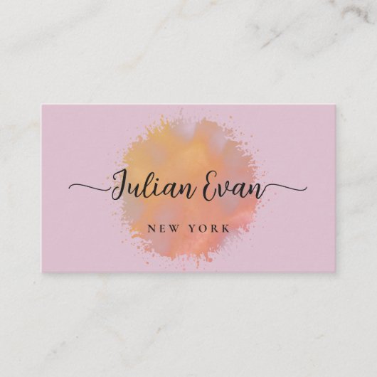 Modern Glitter Holographic Elegant Script Roze Visitekaartje (Voorkant)