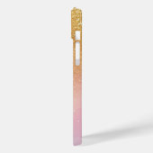 Modern Glitter Holographic Gold with Name Case-Mate iPhone Case (Achterkant / Links)