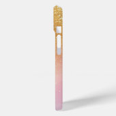 Modern Glitter Holographic Gold with Name Case-Mate iPhone Case (Achterkant / Links)