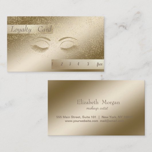 Modern Glitter Lashes, Confetti Loyalty Kaart (Voorkant / Achterkant)