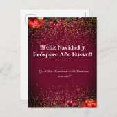 Modern Glitter Lettering Kerstmis Feliz Navidad Feestdagenkaart (Voorkant / Achterkant)