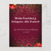 Modern Glitter Lettering Kerstmis Feliz Navidad Feestdagenkaart (Voorkant)