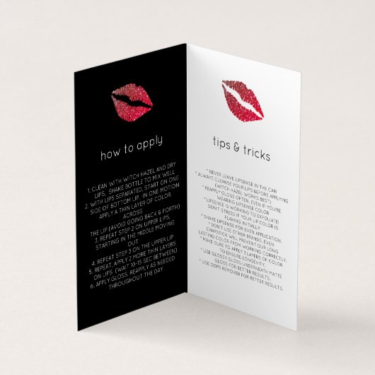 Modern Glitter Lip Gloss Boss Makeup Visitekaartje (Binnen)