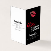 Modern Glitter Lip Gloss Boss Makeup Visitekaartje (Buitenkant)
