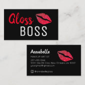 Modern Glitter Lip Gloss Boss Makeup Visitekaartje (Voorkant / Achterkant)