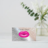 Modern Glitter, Lips, Makeup Artist Visitekaartje (Staand voorkant)