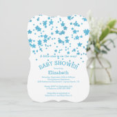 Modern Glitter Little Star Baby shower Invitation Kaart (Staand voorkant)