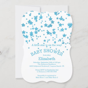 Modern Glitter Little Star Baby shower Invitation Kaart