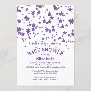 Modern Glitter Little Star Baby shower Invitation Kaart