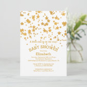 Modern Glitter Little Star Baby shower Invitation Kaart (Staand voorkant)