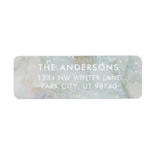 Modern glitter marmer gepersonaliseerd adres etiket