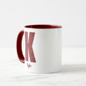 Modern Glitter Monogram K Mug with Name Mok (Voorkant links)