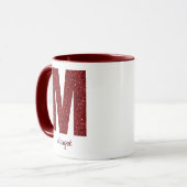 Modern Glitter Monogram M Mug with Name Mok (Voorkant links)