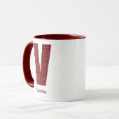 Modern Glitter Monogram V Mug with Name Mok (Voorkant links)