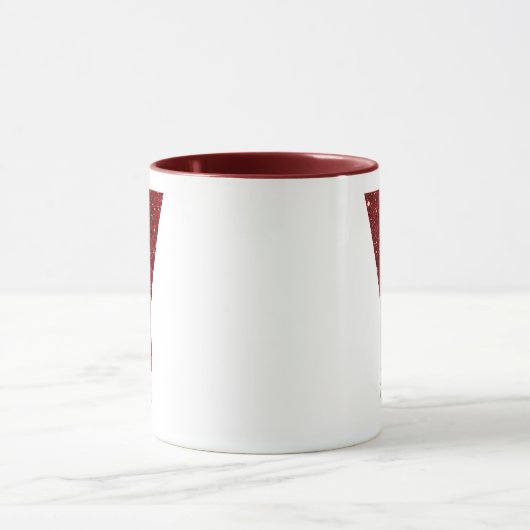 Modern Glitter Monogram Y Mug with Name Mok (Midden)