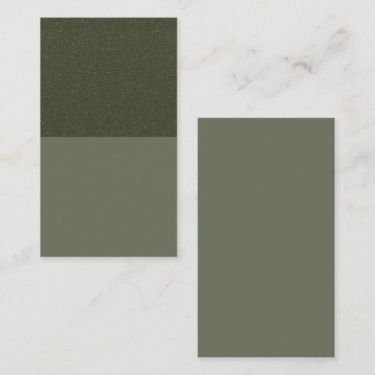 Modern Glitter & Moss Green Referral Kaart - Aange (Voorkant / Achterkant)