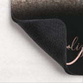 Modern Glitter Ombre Black Monogram Muismat (Hoek)