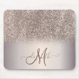 Modern Glitter Ombre Cool Monogram Muismat