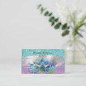 Modern Glitter Ombre, Gold Confetti, Brush Lotus Visitekaartje (Staand voorkant)