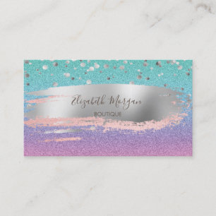 Modern Glitter Ombre, Gold Confetti, penseelstreek Visitekaartje