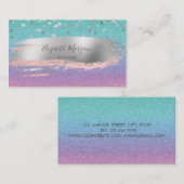 Modern Glitter Ombre, Gold Confetti, penseelstreek Visitekaartje (Voorkant / Achterkant)