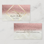 Modern Glitter Ombre Gold Lijst, Confetti, schaar Visitekaartje (Voorkant / Achterkant)