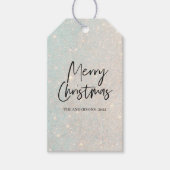 Modern Glitter Ombre Merry Kerstmis Cadeaulabel (Voorkant)