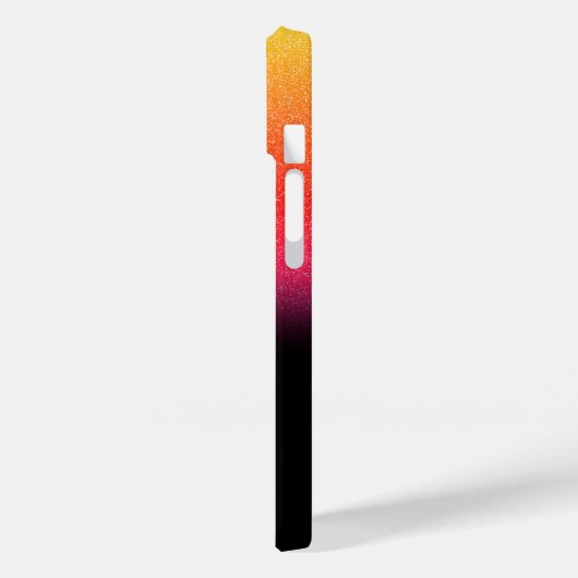 Modern Glitter Ombre Monogram Black Case-Mate iPhone Case (Achterkant / Links)