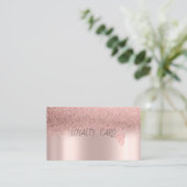 Modern Glitter Ombre Roos Gold Hearts Klantenkaartje (Staand voorkant)