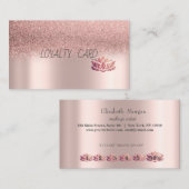 Modern Glitter Ombre Roos Gold Lotus Klantenkaartje (Voorkant / Achterkant)