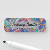 Modern glitter opal background naamplaatje (In situ)