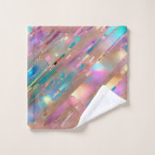 Modern Glitter Opal Holografisch Collectie Bad Handdoek (Wasdoekje)
